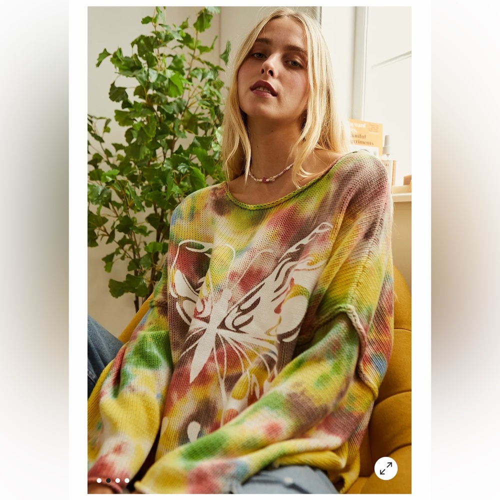 Urban Outfitters Tie Dye Butterfly Sweater